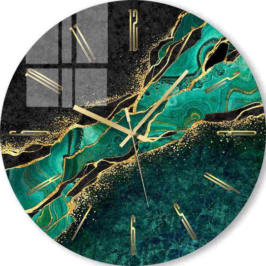 Стеклянные Часы - Темно зеленый гламур, 30cm