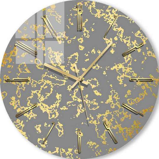 Glass clock - Gold Spots, 40cm