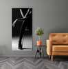 Poster - Woman in black heels, 50 x 150 см, Framed poster on glass, Nude
