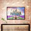 Poster - Castle on the background of a lavender field, 90 x 60 см, Framed poster