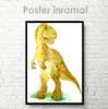 Poster - Dinosaur in watercolor 4, 30 x 45 см, Canvas on frame