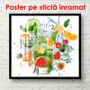 Poster - Paharul cu fructe, 100 x 100 см, Poster înrămat, Alimente și Băuturi