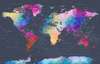 Wall mural - Colored world map