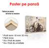 Постер - Фотография детки на велосипеде, 90 x 60 см, Постер в раме, Винтаж