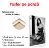 Poster - Kate Moss in a dress sits near the wall, 60 x 90 см, Framed poster