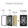 Постер, Взгляд тигра, 60 x 90 см, Постер на Стекле в раме, Животные