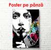 Постер - Абстрактный портрет, 30 x 45 см, Холст на подрамнике, Черно Белые