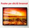Poster - Vineyard at sunset, 90 x 60 см, Framed poster