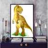 Poster - Dinozaur în acuarelă 4, 30 x 45 см, Panza pe cadru