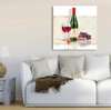 Постер - Бутылка вина с бокалом на столе, 100 x 100 см, 90 x 60 см, Постер в раме, Прованс