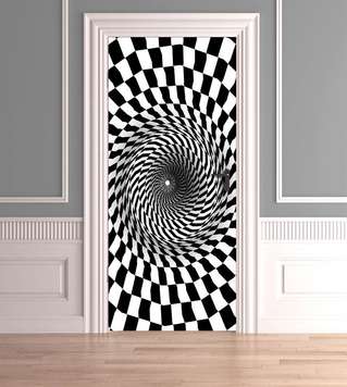 3D door sticker, Bright black and white, 60 x 90cm, Door Sticker