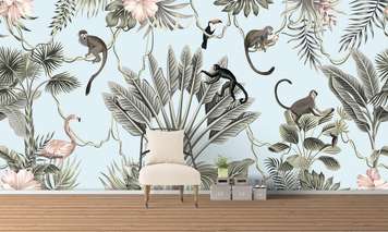 Wall Mural - Paradise jungle, seamless pattern