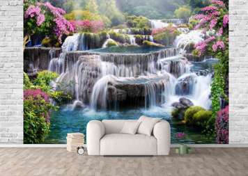 Wall Mural — A view of a beautiful waterfall.