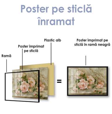 Poster - Tenderness of quivering flowers, 90 x 60 см, Framed poster on glass, Provence
