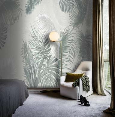 Wall Mural - Gently green leaves of a tropical plant