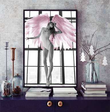 Poster - Pink wings, 30 x 45 см, Canvas on frame, Nude