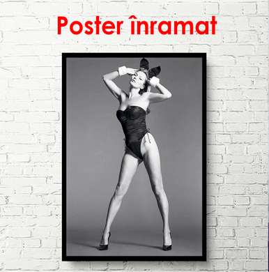 Постер - Кейт Мосс в костюме зайчика, 60 x 90 см, Постер в раме, Личности