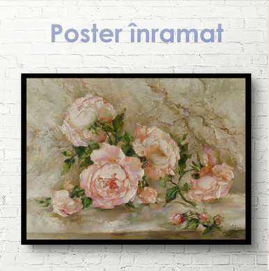 Постер - Нежность трепетных цветов, 90 x 60 см, Постер на Стекле в раме, Прованс