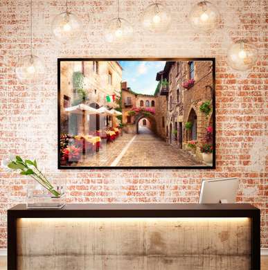 Poster - Ancient courtyard, 90 x 60 см, Framed poster, Nature