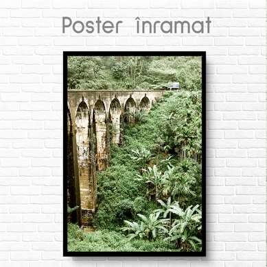 Poster - Bridge in the jungle, 30 x 45 см, Canvas on frame