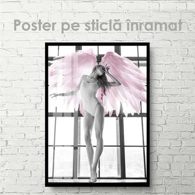 Poster - Aripile roz, 30 x 45 см, Panza pe cadru, Nude