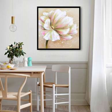 Poster - Floarea albă, 100 x 100 см, Poster înrămat, Provence