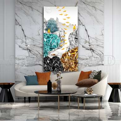 Poster - Nature in an abstract style, 30 x 60 см, Framed poster, Abstract