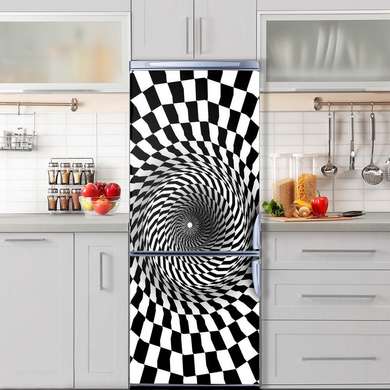 3D door sticker, Bright black and white, 60 x 90cm