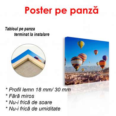Poster - Balloons in the sky, 100 x 100 см, Framed poster