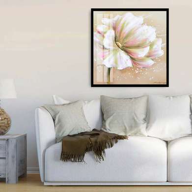 Poster - White flower, 100 x 100 см, Framed poster, Provence