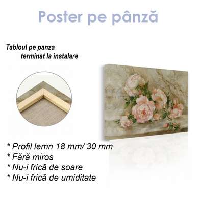 Poster - Tenderness of quivering flowers, 90 x 60 см, Framed poster on glass, Provence