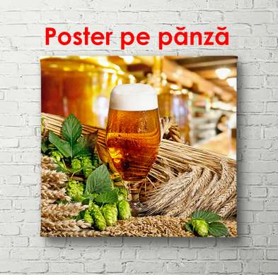Poster - Bere rece, 100 x 100 см, Poster înrămat, Alimente și Băuturi
