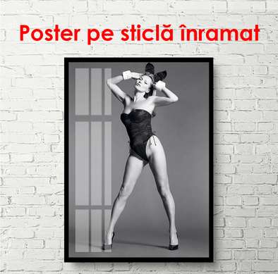 Poster - Kate Moss in a bunny costume, 60 x 90 см, Framed poster