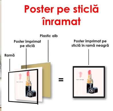 Poster - Ruj stacojiu, 100 x 100 см, Poster inramat pe sticla, Minimalism