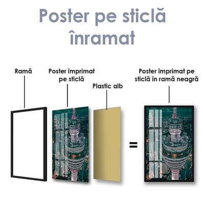 Poster - Turnul TV de sus, 30 x 45 см, Panza pe cadru