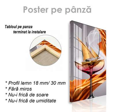 Poster - Marea în pahar, 45 x 90 см, Poster inramat pe sticla