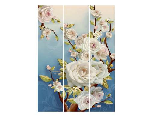 Screen - White roses on a blue background., 7