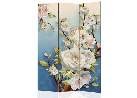 Screen - White roses on a blue background., 7