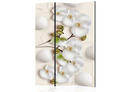 Screen - Branches of a white orchid on a gentle background., 7