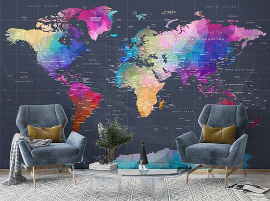 Wall mural - Colored world map