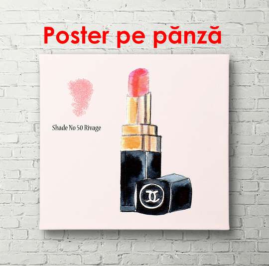 Poster - Scarlet lipstick, 40 x 40 см, Canvas on frame