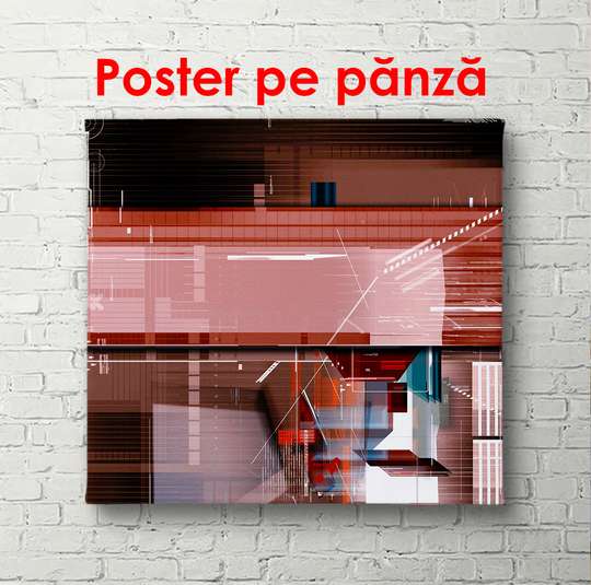 Постер - Геометрический хаос, 100 x 100 см, Постер в раме, Абстракция