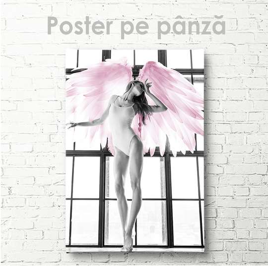 Poster - Aripile roz, 30 x 45 см, Panza pe cadru