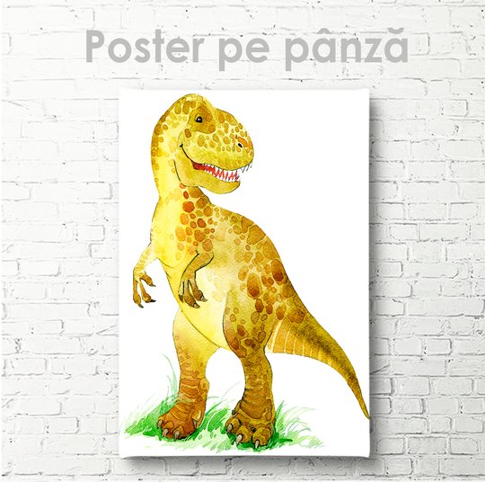 Poster, Dinozaur în acuarelă 4, 30 x 45 см, Panza pe cadru