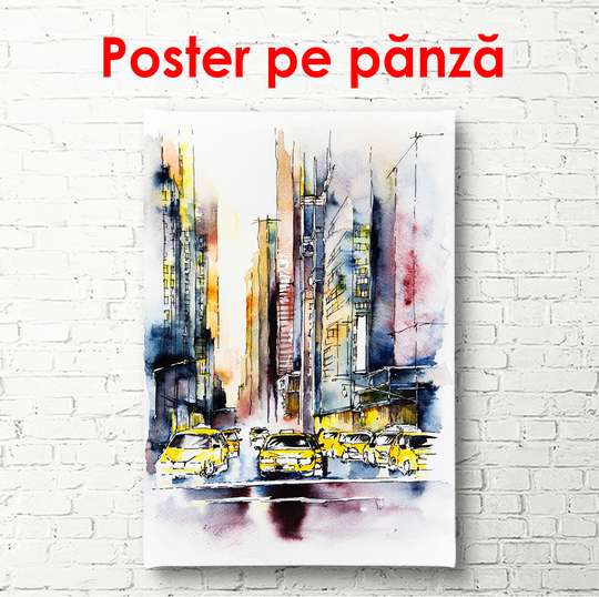 Poster - Watercolor city, 60 x 90 см, Framed poster