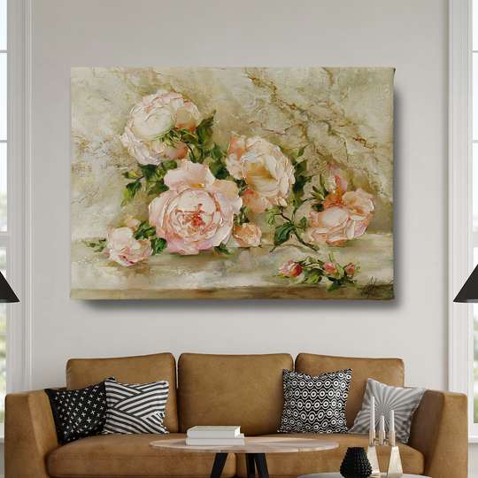 Постер - Нежность трепетных цветов, 45 x 30 см, Холст на подрамнике, Прованс