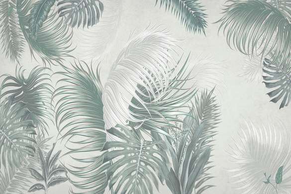 Wall Mural - Gently green leaves of a tropical plant