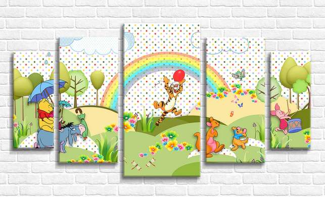 Tablou Pe Panza Multicanvas, pentru copii, 206 x 115