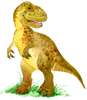 Постер - Динозавр в акварели 4, 30 x 45 см, Холст на подрамнике