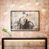Poster - Photo of a baby on a bike, 90 x 60 см, Framed poster, Vintage